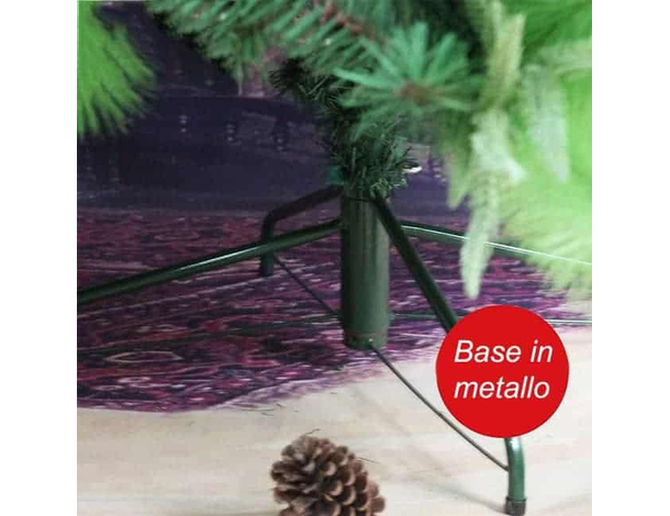Albero di Natale Artificiale Innevato Verde Base a Croce in PVC Varie Misure...