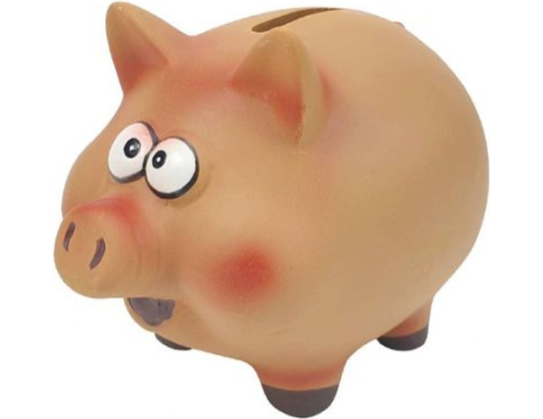 Simpatico Salvadanaio Maialino Porcellino in Ceramica Rosa 12x7x8cm Monete 2