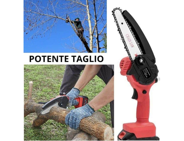 Motosega a Batteria con Pompetta Olio Automatico per Potatura 2 batterie 48V...