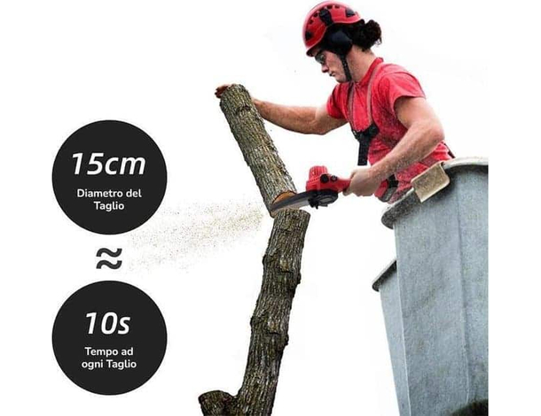 Motosega a Batteria con Pompetta Olio Automatico per Potatura 2 batterie 48V...