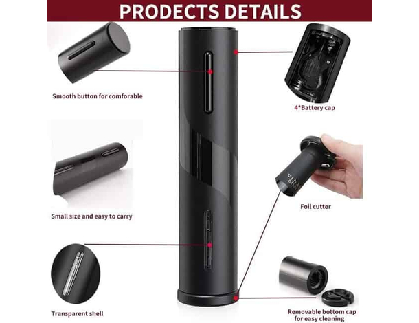 Apribottiglie Elettrico Cavatappi Batteria Senza Filo Automatico Vino Tavolo...