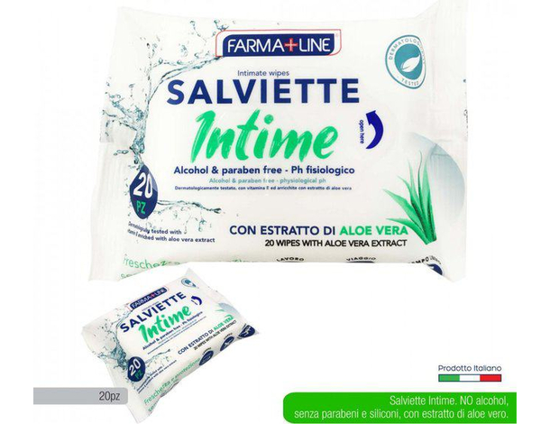 120x Salviette Intime Umidificate Aloe Vera Delicate Senza Alcol PH Fisiologico