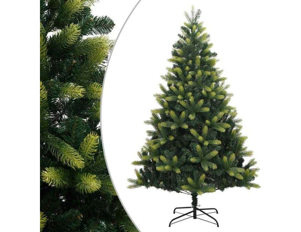 Albero Di Natale Verde Pino Folto Base A Croce Mix Due Colori Varie...