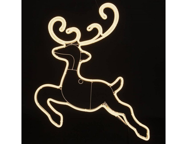 Renna Natalizia 60x70cm Led Bianco Caldo Luminosa per Esterno Cervo Natale 4