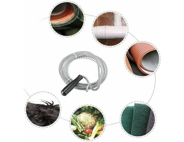 Sonda 3 5 7 mt Sturalavandini a Molla Stura Lavandino Scarico Water WC Manico...