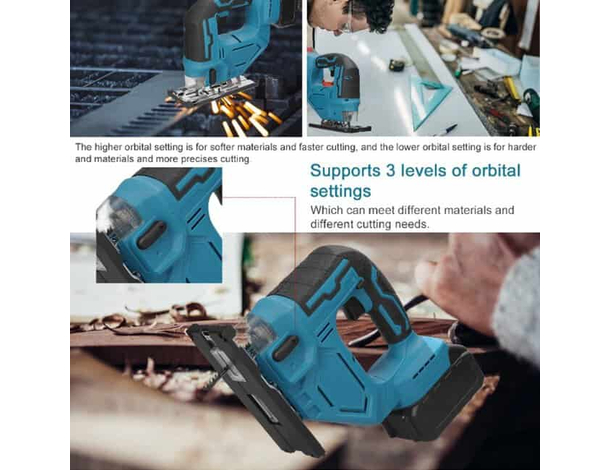 Seghetto Alternativo Doppia Batteria 48V con Valigetta Taglio Legno Plastica...