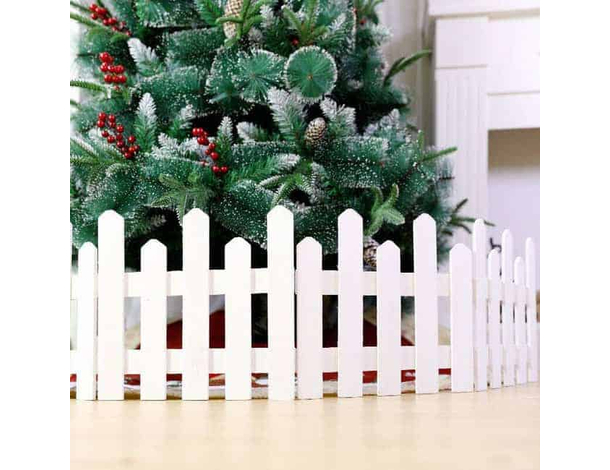 Staccionata in Legno Bianco per Albero di Natale 30x120 cm Recinto Giardino... Staccionata in Legno Bianco per Albero di Natale 30x120 cm Recinto Giardino...