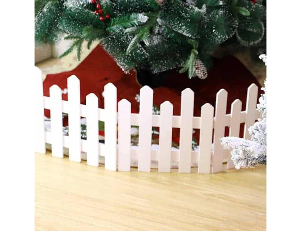 Staccionata in Legno Bianco per Albero di Natale 30x120 cm Recinto Giardino... Staccionata in Legno Bianco per Albero di Natale 30x120 cm Recinto Giardino...