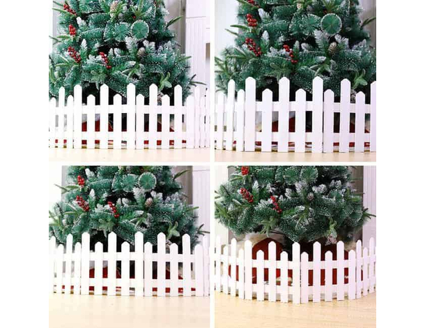 Staccionata in Legno Bianco per Albero di Natale 30x120 cm Recinto Giardino... Staccionata in Legno Bianco per Albero di Natale 30x120 cm Recinto Giardino...