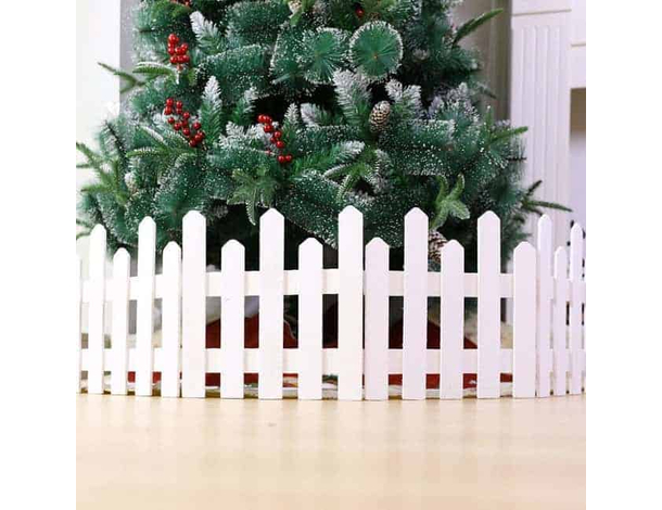 Staccionata in Legno Bianco per Albero di Natale 30x120 cm Recinto Giardino... Staccionata in Legno Bianco per Albero di Natale 30x120 cm Recinto Giardino...