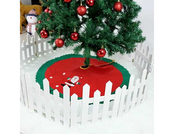 Staccionata in Legno Bianco per Albero di Natale 30x120 cm Recinto Giardino... Staccionata in Legno Bianco per Albero di Natale 30x120 cm Recinto Giardino...
