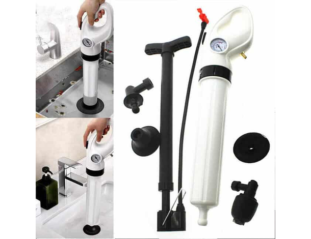 Pistola a Pressione Sturalavandino Manuale Stura Tubi Bagno Cucina Tubo WC