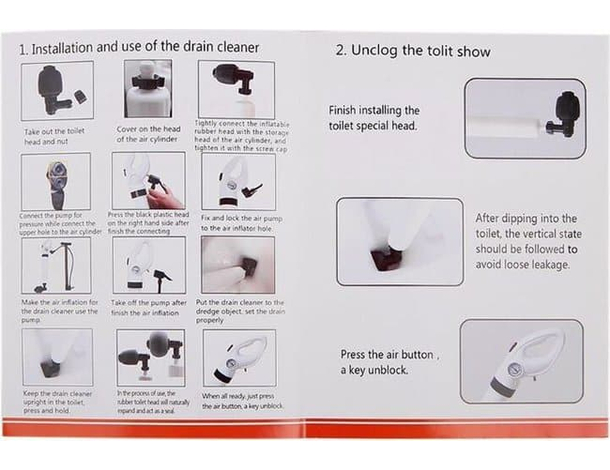 Pistola a Pressione Sturalavandino Manuale Stura Tubi Bagno Cucina Tubo WC 7