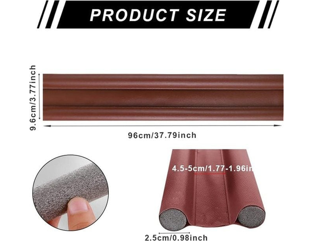 2x Paraspifferi Sottoporta Parafreddo Para Freddo Doppio 96cm Isolamento...