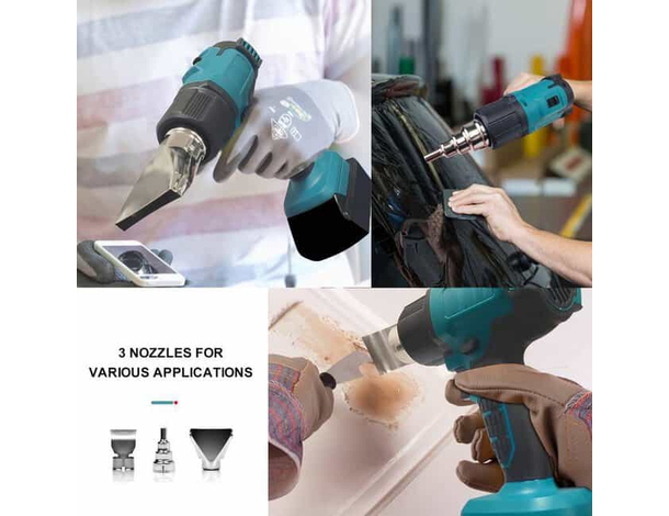 Pistola Termica ad Aria Calda Termosoffiatore Doppia Batteria 48V 350°C/550°C...