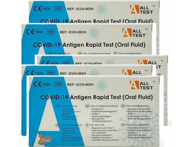 5x Tampone Salivare Rapido Bocca Saliva Sars-cov-2-covid 19 Tamponi Rapidi