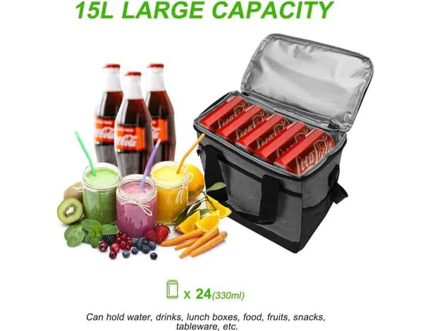 Borsa Termica 15L Sacca Frigo Per Lavoro Campeggio Spiaggia Caldo e Freddo 5