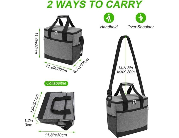 Borsa Termica 15L Sacca Frigo Per Lavoro Campeggio Spiaggia Caldo e Freddo 4
