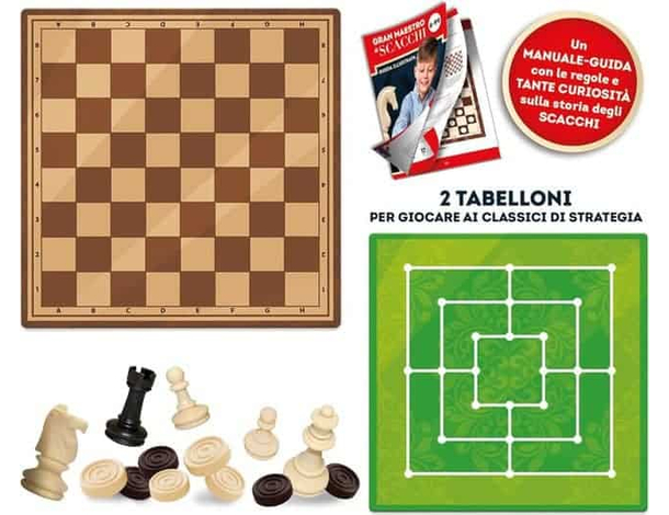 Gioco per Bambini Gran Maestro di Scacchi/Dama/Tris 3 in 1 Ludoteca Anni 6+...