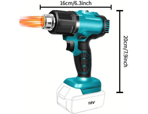 Pistola Termica ad Aria Calda Termosoffiatore Doppia Batteria 48V 350°C/550°C...