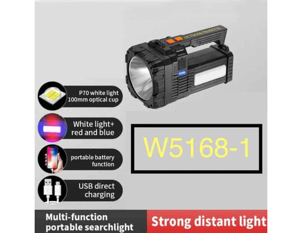 Torcia Portatile Luce Ricaricabile Esterni Proiettore Campeggio Escursionismo...
