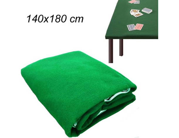 Panno Verde per Tavolo da Gioco in Tessuto Tovaglia Poker Blackjack 140x180 cm