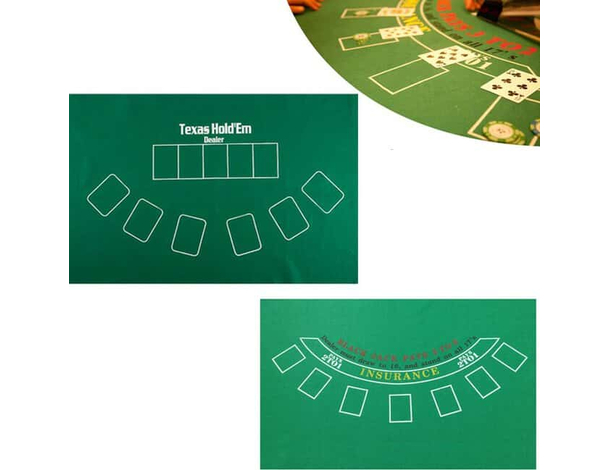 Panno Verde in Tessuto da Tavolo 60x90 cm Poker BlackJack Tovaglia da Gioco