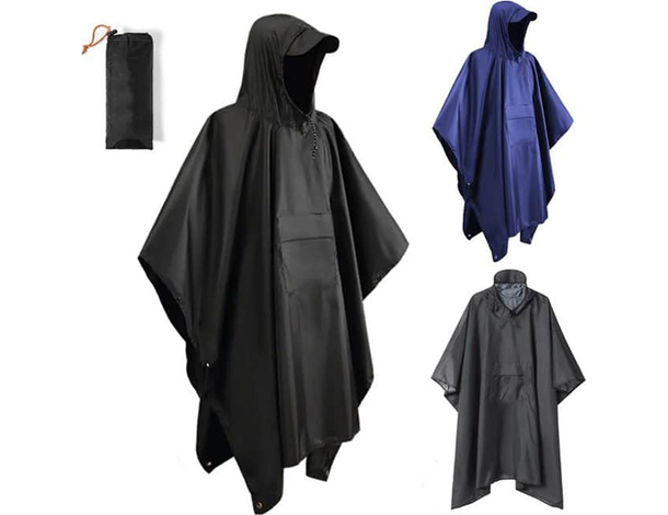 Mantella Poncho Impermeabile Anti Pioggia con Cappuccio Taglia Unica Adulti...