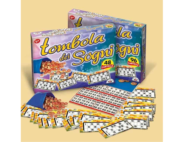 Gioco Tombola dei Sogni 48 Cartelle Natalizia Gioco di Società Numeri in...