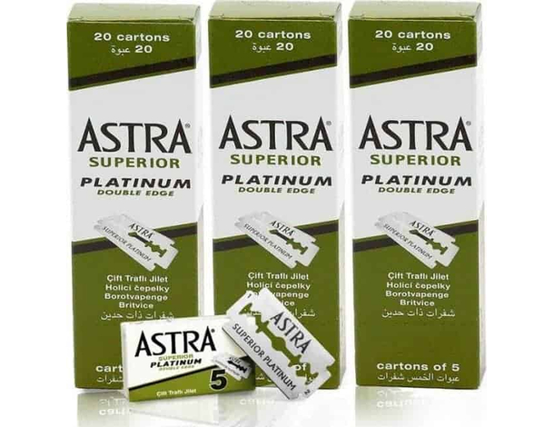 Lame per rasoio Astra Platinum 300 pezzi rasatura manuale barba uomo lamette