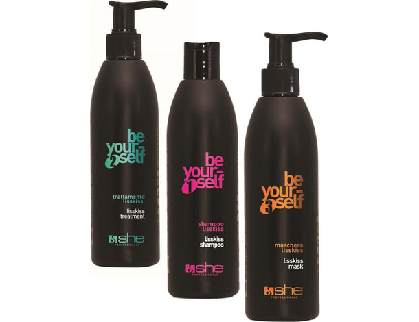 Kit LissKiss Shampoo Trattamento Lisciante Maschera Be Your Self - 3x250ml