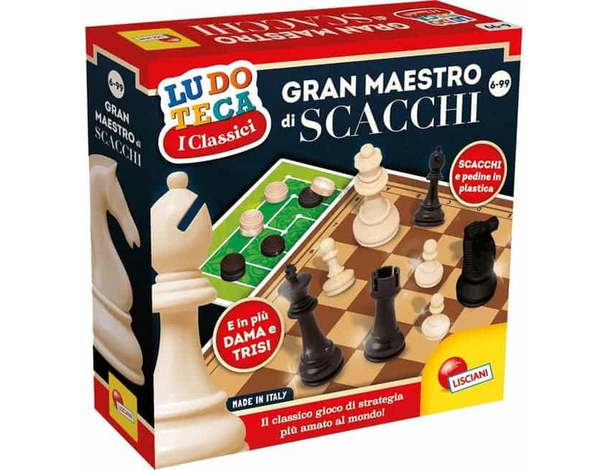 Gioco per Bambini Gran Maestro di Scacchi/Dama/Tris 3 in 1 Ludoteca Anni 6+
