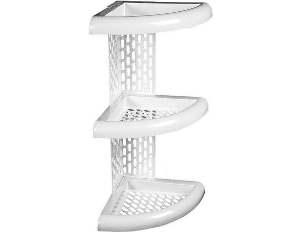 Mensola Angolare Doccia Bagno 3 Ripiani Shampoo Scaffale Portasapone Plastica