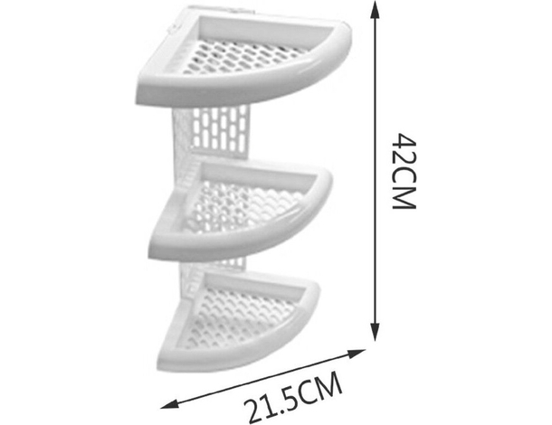 Mensola Angolare Doccia Bagno 3 Ripiani Shampoo Scaffale Portasapone Plastica...