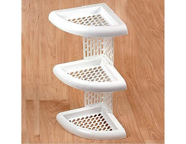 Mensola Angolare Doccia Bagno 3 Ripiani Shampoo Scaffale Portasapone Plastica...