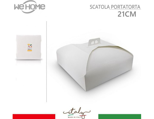 10x Scatole Porta Torte in Cartone Economiche Quadrate Bianco Varie Misure...