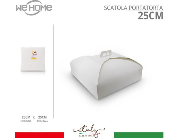 10x Scatole Porta Torte in Cartone Economiche Quadrate Bianco Varie Misure...