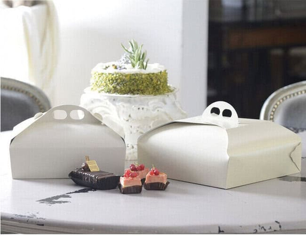 10x Scatole Porta Torte in Cartone Economiche Quadrate Bianco Varie Misure...