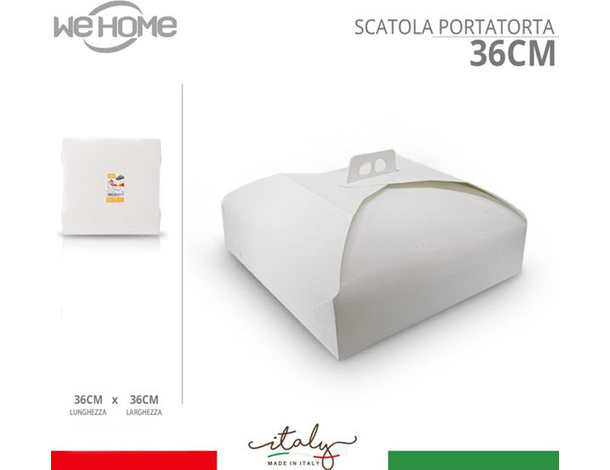 10x Scatole Porta Torte in Cartone Economiche Quadrate Bianco Varie Misure...