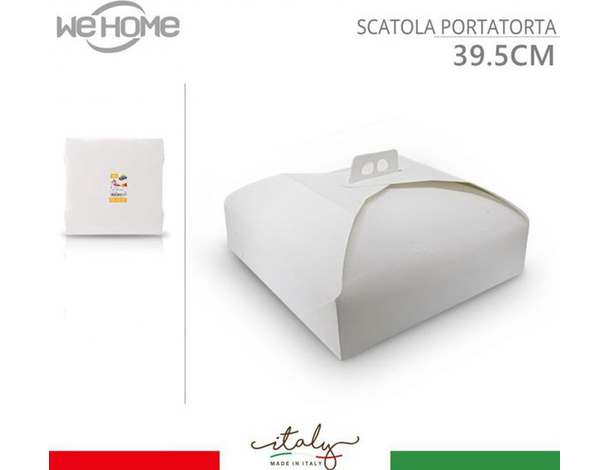 10x Scatole Porta Torte in Cartone Economiche Quadrate Bianco Varie Misure...