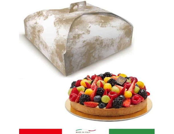 10x Scatola Porta Torte in Cartone Spatolata Bianca e Oro Varie Misure...