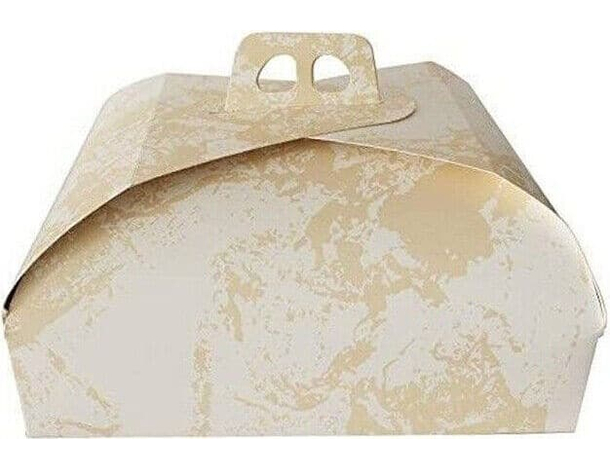 10x Scatola Porta Torte in Cartone Spatolata Bianca e Oro Varie Misure...