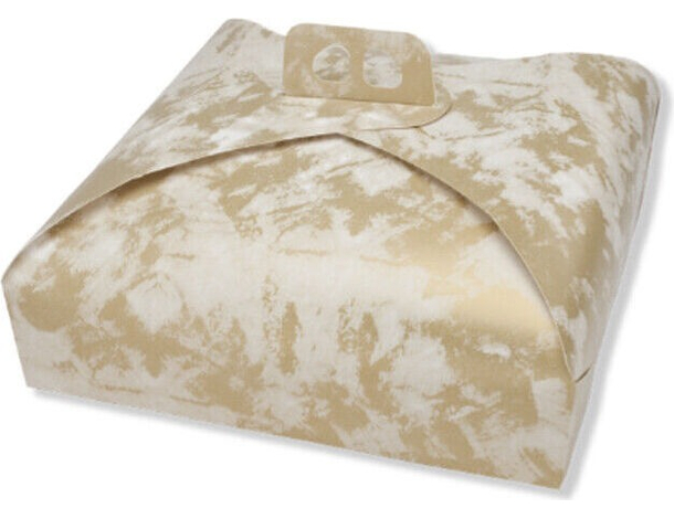 10x Scatola Porta Torte in Cartone Spatolata Bianca e Oro Varie Misure...