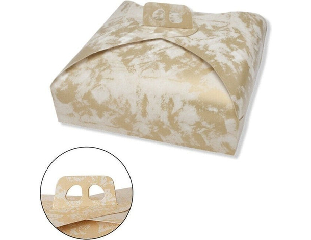 10x Scatola Porta Torte in Cartone Spatolata Bianca e Oro Varie Misure...
