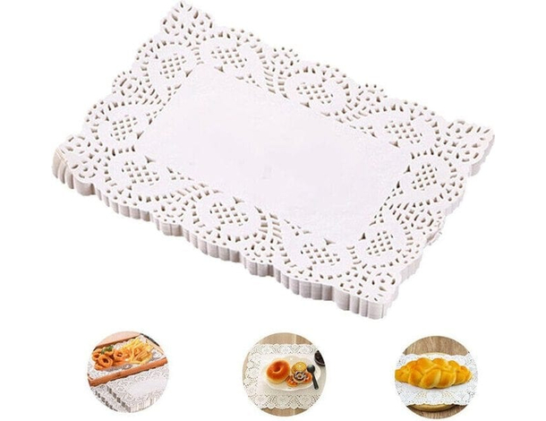 120x Sottotorta Rettangolari in Carta Bianca Centrini Dolci Plumcake 19x30 cm