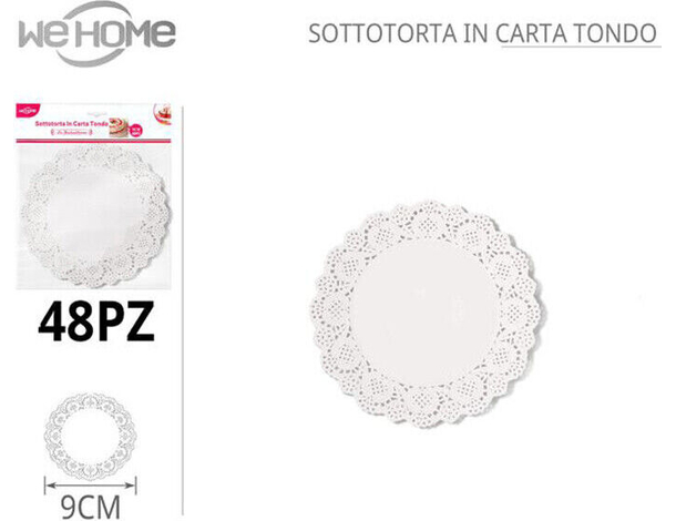 480x Sottotorta Tondi in Carta Bianca 9 cm Centrini per Dolci Pasticceria 2