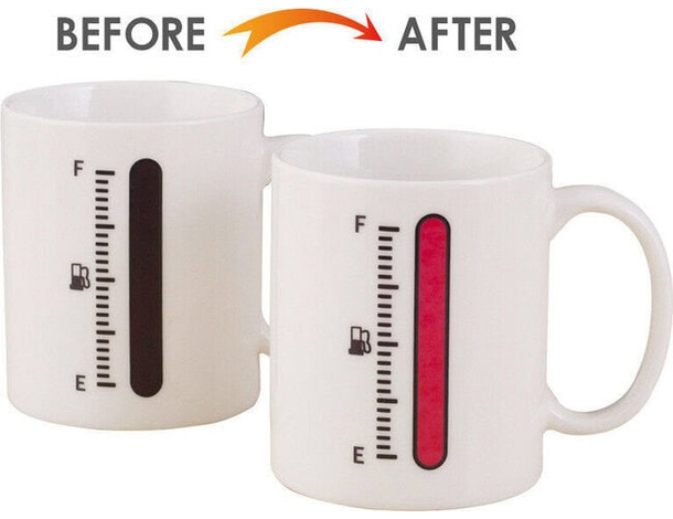 Tazza Termica Magica Termosensibile Calore Indicatore Serbatoio Vuoto Pieno...