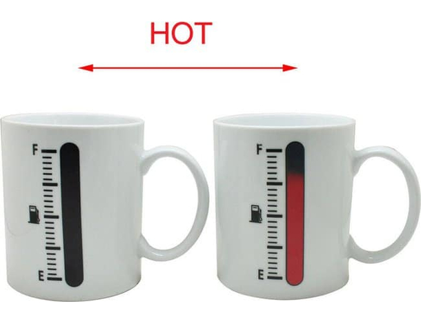 Tazza Termica Magica Termosensibile Calore Indicatore Serbatoio Vuoto Pieno...