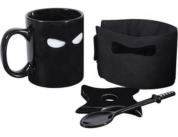 Tazza Ninja con Benda Stella Cucchiaino Colazione Thè Latte Caffè Idea Regalo...