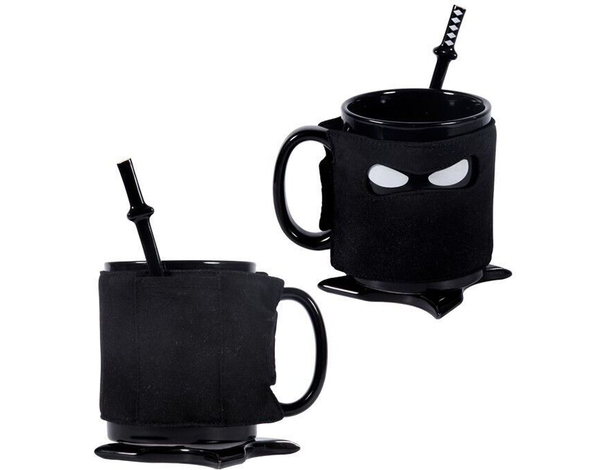 Tazza Ninja con Benda Stella Cucchiaino Colazione Thè Latte Caffè Idea Regalo...